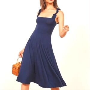 Reformation Eda Navy Midi Dress Size XS